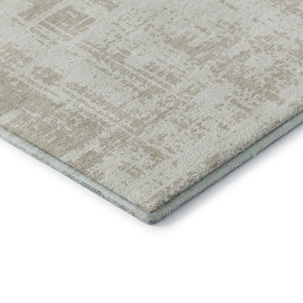 HomeRoots 10' X 14' Ivory and Beige Abstract Area Rug - Washable, UV Protected, Stylish & Durable for Homes 671156