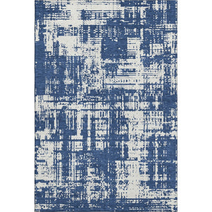 HomeRoots 10' X 14' Navy Blue And Ivory Abstract Area Rug - Washable, UV-Protected & Perfect for Busy Homes! 671162