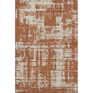 HomeRoots 10' X 14' Abstract Washable Area Rug in Rust & Beige – UV Protected, Stain-Resistant, Modern Design 671168