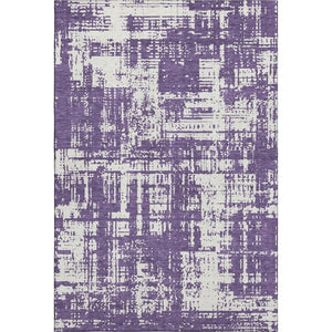 HomeRoots 8' X 10' Purple And Ivory Abstract Area Rug – Washable, Stain Resistant, Ideal for High-Traffic Spaces! 671172