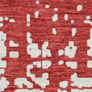 HomeRoots 8' Washable Round Rug in Red and Ivory - UV Protected, Stain Resistant, Perfect for Active Homes! 671177