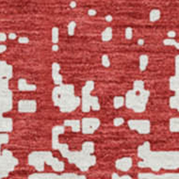 HomeRoots 8' Washable Round Rug in Red and Ivory - UV Protected, Stain Resistant, Perfect for Active Homes! 671177