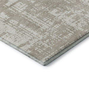 HomeRoots 9' X 12' Taupe And Beige Abstract Area Rug - Washable, UV Protected, Stylish & Durable for Any Room 671185