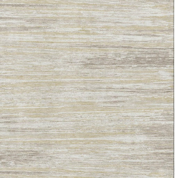 HomeRoots 5' X 8' Beige and Ivory Striped Washable Area Rug - Durable, Stain Resistant, UV Protected Elegance 671188