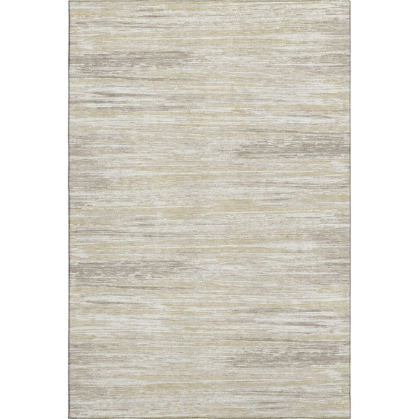 HomeRoots 8' X 10' Beige and Ivory Striped Area Rug - Washable, UV-Protected, Durable for Busy Homes & Style 671190