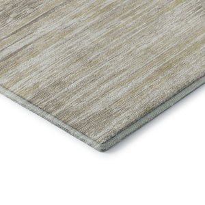HomeRoots 8' X 10' Beige and Ivory Striped Area Rug - Washable, UV-Protected, Durable for Busy Homes & Style 671190