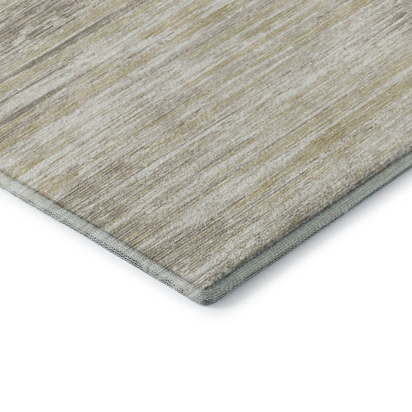 HomeRoots 8' X 10' Beige and Ivory Striped Area Rug - Washable, UV-Protected, Durable for Busy Homes & Style 671190