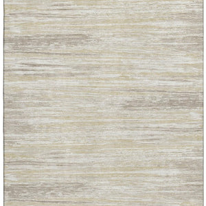 HomeRoots 8' X 10' Beige and Ivory Striped Area Rug - Washable, UV-Protected, Durable for Busy Homes & Style 671190