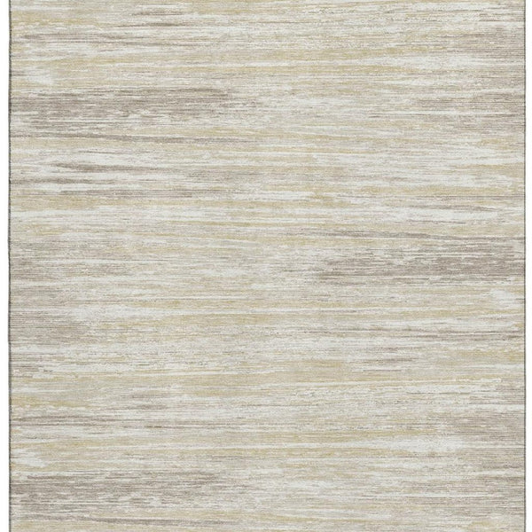 HomeRoots 8' X 10' Beige and Ivory Striped Area Rug - Washable, UV-Protected, Durable for Busy Homes & Style 671190