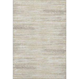 HomeRoots 8' X 10' Beige and Ivory Striped Area Rug - Washable, UV-Protected, Durable for Busy Homes & Style 671190