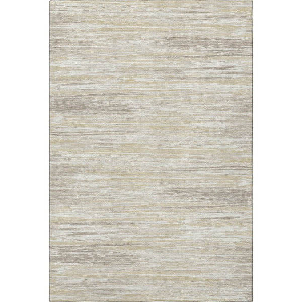HomeRoots 8' X 10' Beige and Ivory Striped Area Rug - Washable, UV-Protected, Durable for Busy Homes & Style 671190