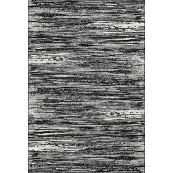 HomeRoots 5' Classic Black and Ivory Striped Area Rug - Washable, UV Protected, Stain Resistant for Busy Homes 671194