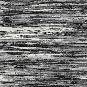 HomeRoots 9' X 12' Black And Ivory Striped Area Rug - Washable, UV Protected, Stain Resistant for High-Traffic Spaces 671197