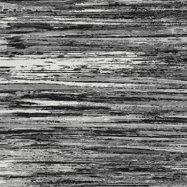 HomeRoots 9' X 12' Black And Ivory Striped Area Rug - Washable, UV Protected, Stain Resistant for High-Traffic Spaces 671197