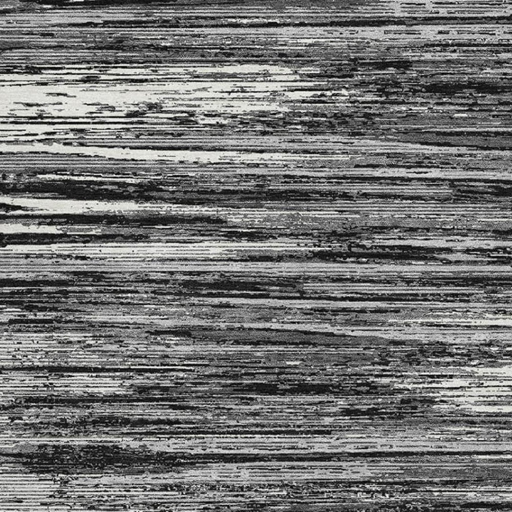 HomeRoots 10' Black and Ivory Striped Area Rug - Washable, UV Protected, Durable Design for High-Traffic Spaces 671198