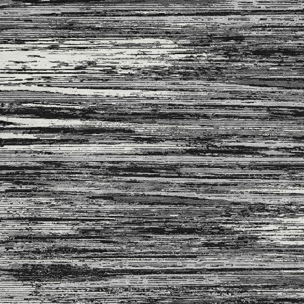 HomeRoots 10' Black and Ivory Striped Area Rug - Washable, UV Protected, Durable Design for High-Traffic Spaces 671198