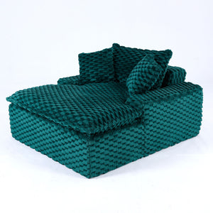 English Elm 51 Compact Comfort Sofa with Turtle Fleece, 51" Cozy Single Seat with Two Pillows, Modern Minimalist Design W3371P353193