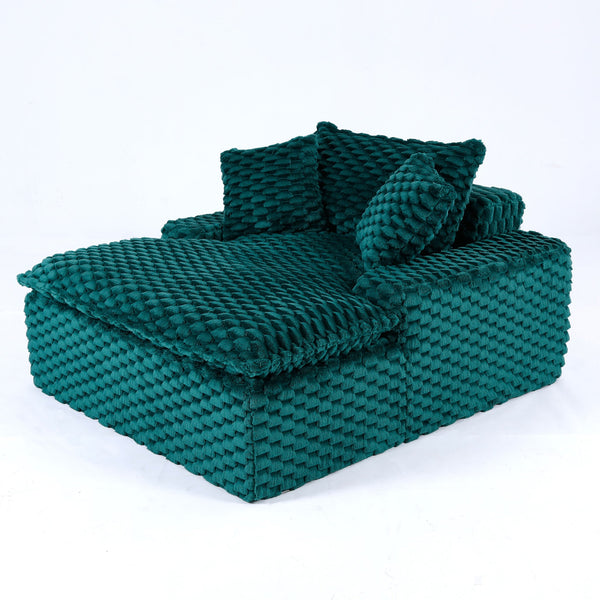 English Elm 51 Compact Comfort Sofa with Turtle Fleece, 51" Cozy Single Seat with Two Pillows, Modern Minimalist Design W3371P353193