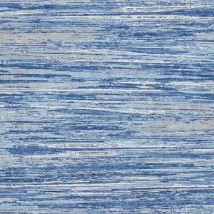 HomeRoots 8' X 10' Stylish Blue Ivory Gray Striped Area Rug - Washable, UV Protected, Durable for Family Homes 671202
