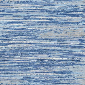 HomeRoots 9' X 12' Stylish Blue Ivory Gray Striped Washable Area Rug - Durable, UV Protected & Easy Care! 671203
