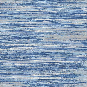 HomeRoots 10' X 14' Stylish Blue Ivory Gray Striped Washable Area Rug with UV Protection for High-Traffic Areas 671204