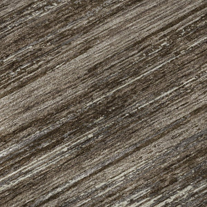 HomeRoots 8' Brown and Beige Striped Round Rug - Washable, UV Protected, Stain-Resistant for Busy Homes 671207