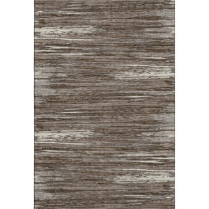HomeRoots 8' X 10' Brown And Beige Striped Area Rug – Washable, UV-Protected, Durable for High-Traffic Spaces 671208