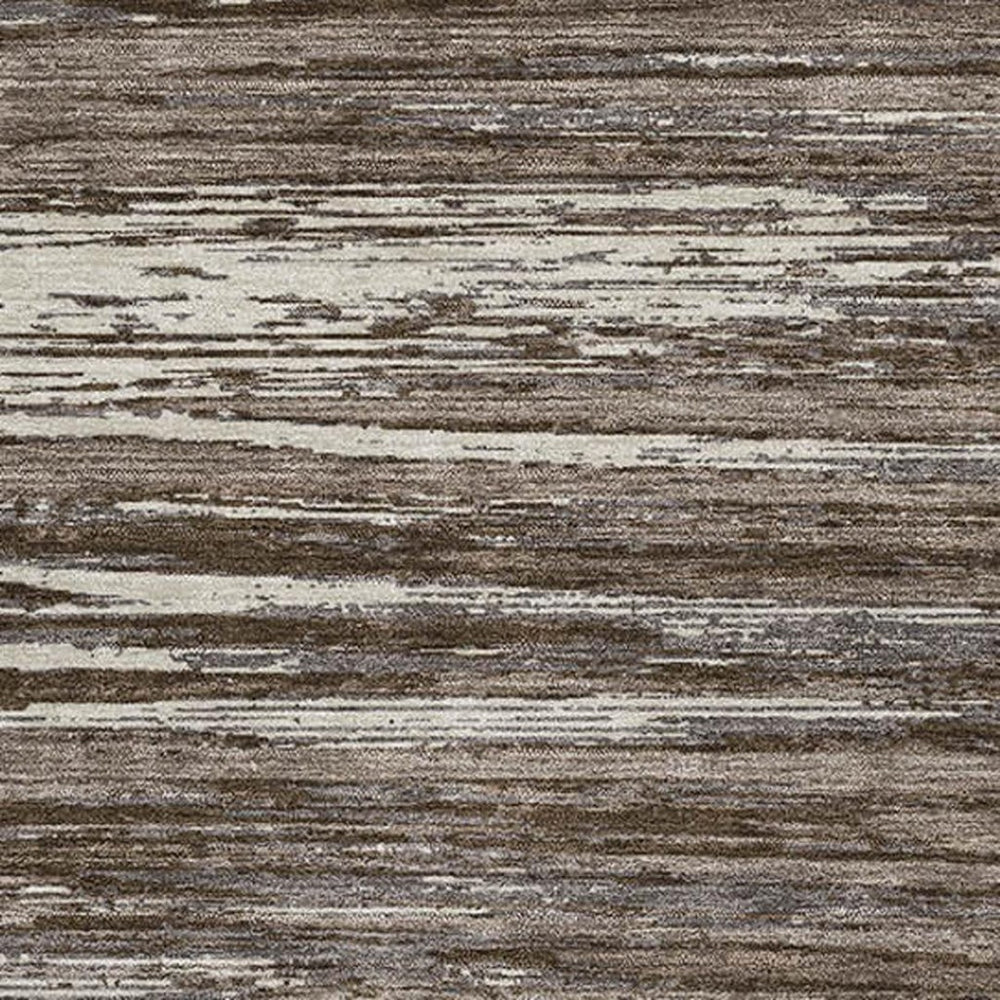 HomeRoots 8' X 10' Brown And Beige Striped Area Rug – Washable, UV-Protected, Durable for High-Traffic Spaces 671208