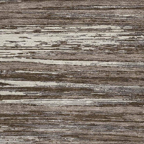 HomeRoots 10' Brown & Beige Striped Washable Area Rug - Durable, UV-Protected, Family-Friendly Design for Any Room 671210