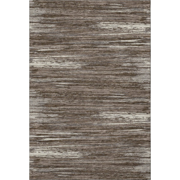 HomeRoots 10' Brown & Beige Striped Washable Area Rug - Durable, UV-Protected, Family-Friendly Design for Any Room 671210