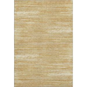 HomeRoots 5' X 8' Gold Beige Ivory Striped Washable Area Rug - Stain-Resistant, UV Protected, Stylish & Durable! 671212
