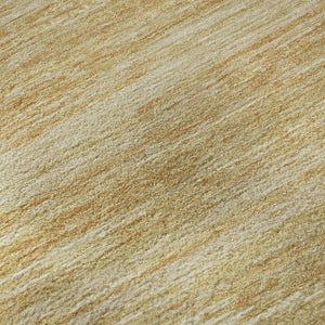 HomeRoots 8' X 10' Striped Washable Area Rug in Gold, Beige & Ivory – Durable, UV-Protected, Easy-Clean Design 671214