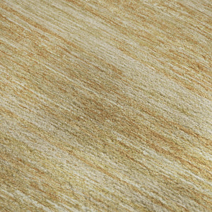 HomeRoots 9' X 12' Oversized Gold Beige Striped Area Rug - Durable, Washable, UV Protected for High-Traffic Areas 671215