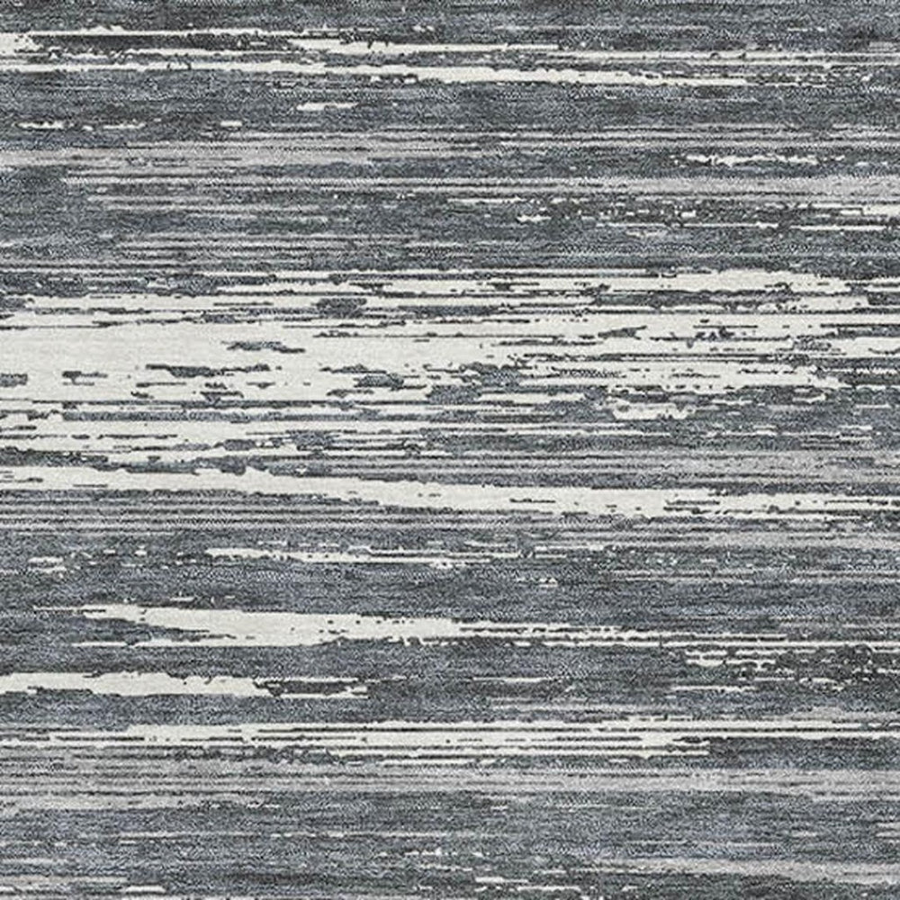 HomeRoots 5' X 8' Gray and Ivory Striped Washable Area Rug with UV Protection for Easy Care and Style 671218