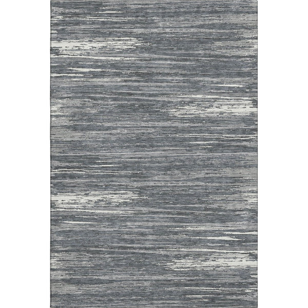 HomeRoots 10' Gray and Ivory Striped Washable Area Rug - UV Protected, Stain Resistant, Perfect for High-Traffic Homes 671222