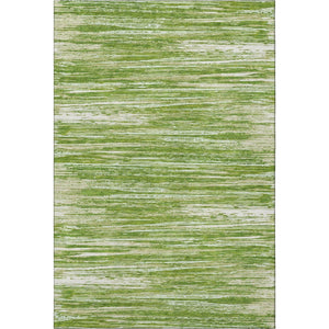 HomeRoots 5' x 8' Striped Green and Ivory Area Rug – Durable, Washable, UV Protected for Homes with Kids & Pets 671224