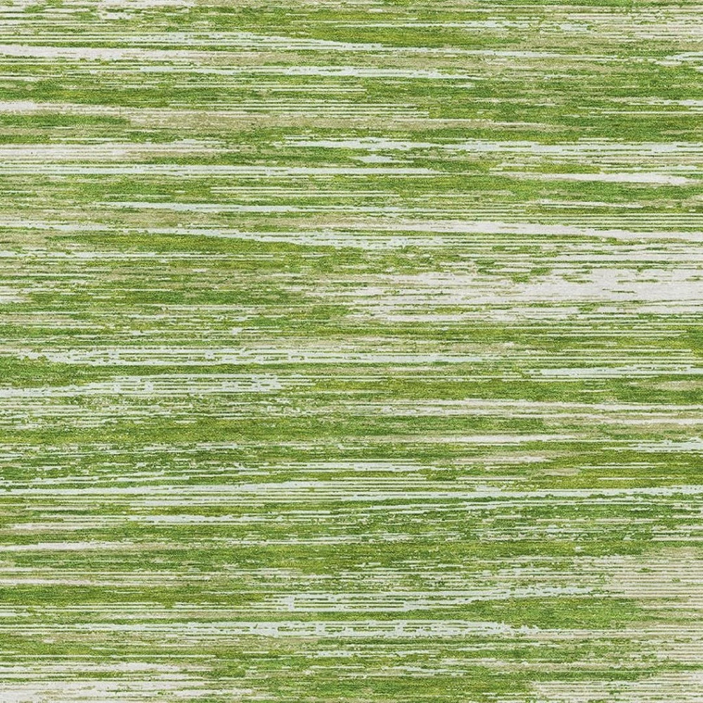 HomeRoots 8' X 10' Stylish Green and Ivory Striped Area Rug - Washable, UV Protected, Durable for Any Space 671226