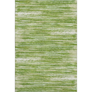HomeRoots 9' X 12' Washable Green And Ivory Striped Area Rug - Durable, Stain-Resistant, UV Protected Design 671227