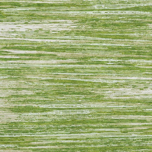 HomeRoots 9' X 12' Washable Green And Ivory Striped Area Rug - Durable, Stain-Resistant, UV Protected Design 671227