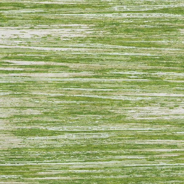 HomeRoots 9' X 12' Washable Green And Ivory Striped Area Rug - Durable, Stain-Resistant, UV Protected Design 671227