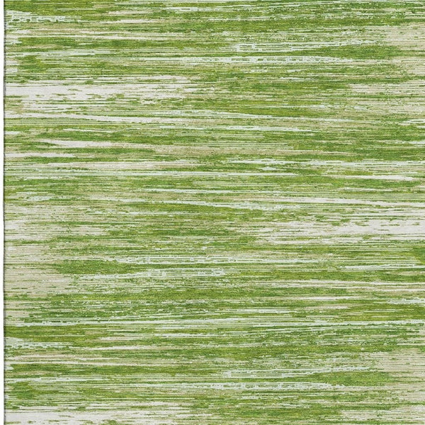 HomeRoots 10' X 14' Green And Ivory Striped Area Rug – Durable, Washable, UV Protected for Indoor & Outdoor Use 671228
