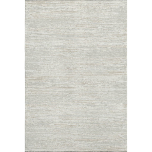 HomeRoots 9' x 12' Stylish Ivory Beige Striped Washable Area Rug with UV Protection for High-Traffic Rooms 671233
