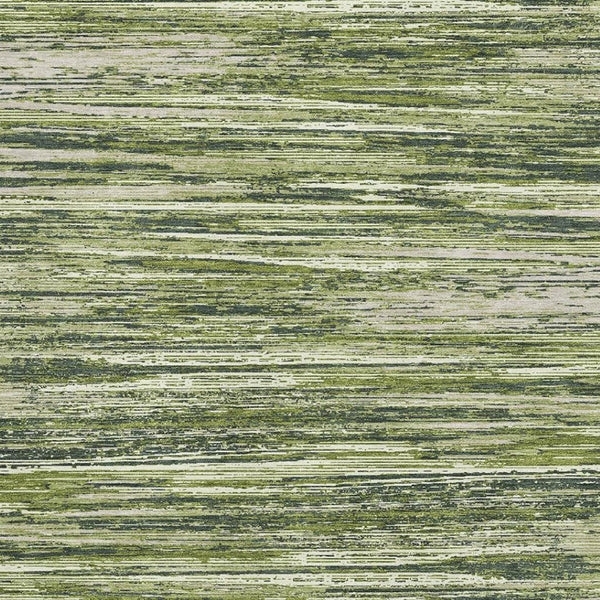 HomeRoots 8' X 10' Olive Green & Beige Striped Washable Area Rug – UV Protected, Durable, and Stylish for Any Space 671244
