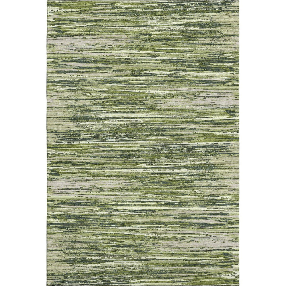 HomeRoots 9' Olive Green & Beige Striped Washable Area Rug - UV Protected, Durable & Stylish for Any Space 671245