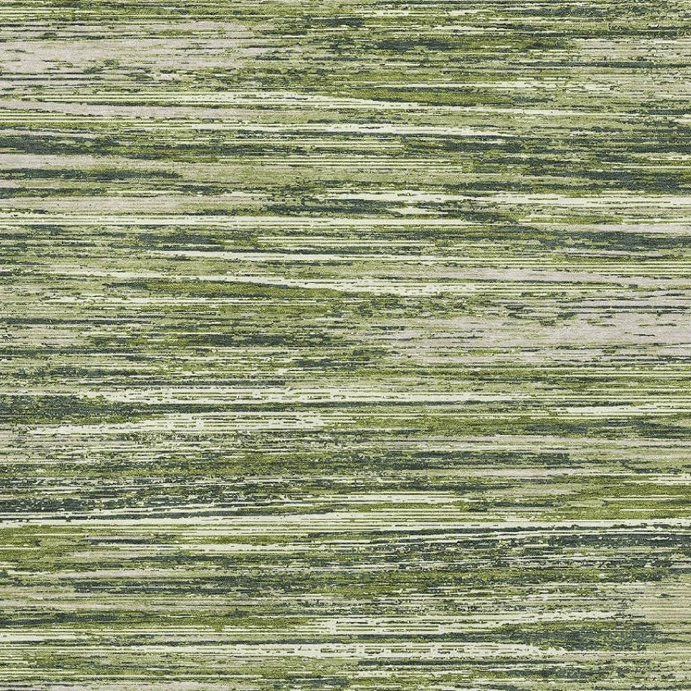 HomeRoots 9' Olive Green & Beige Striped Washable Area Rug - UV Protected, Durable & Stylish for Any Space 671245