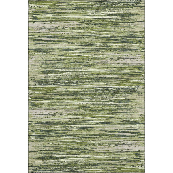 HomeRoots 10' Olive Green & Beige Striped Washable Area Rug - Durable, Stain-Resistant, UV Protected Design! 671246