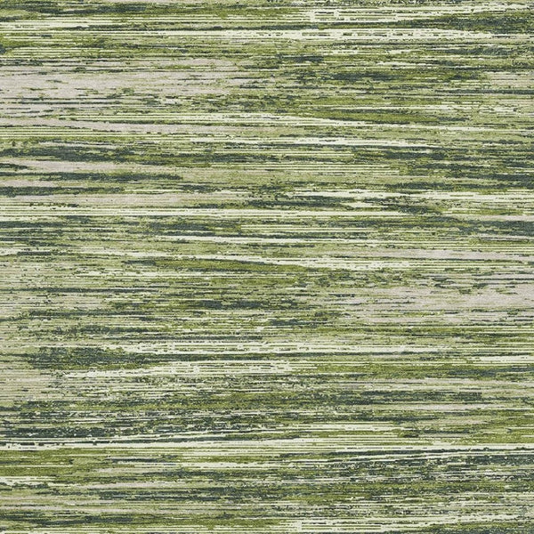HomeRoots 10' Olive Green & Beige Striped Washable Area Rug - Durable, Stain-Resistant, UV Protected Design! 671246