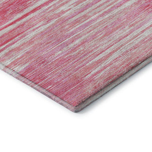 HomeRoots 8' X 10' Pink and Ivory Striped Washable Area Rug - Soft, Durable, UV Protected for Family Spaces 671250