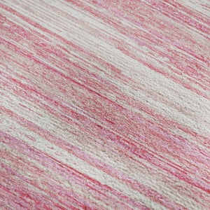 HomeRoots 8' X 10' Pink and Ivory Striped Washable Area Rug - Soft, Durable, UV Protected for Family Spaces 671250