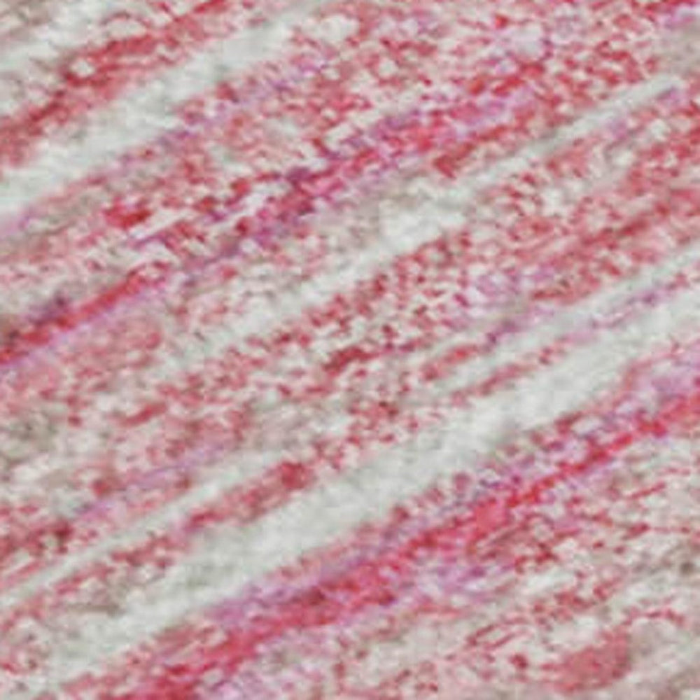 HomeRoots 9' X 12' Pink and Ivory Striped Washable Area Rug - Durable, UV Protected, Ideal for Family Spaces! 671251